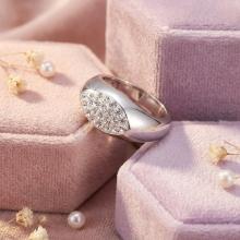 Сребърен пръстен с кристали от Sw® Ivy Crystal