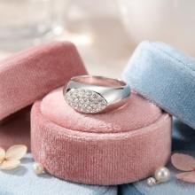 Сребърен пръстен с кристали от Sw® Ivy Crystal