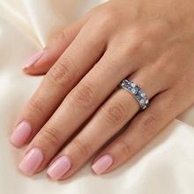 Сребърен пръстен с кристали от Sw® Mila