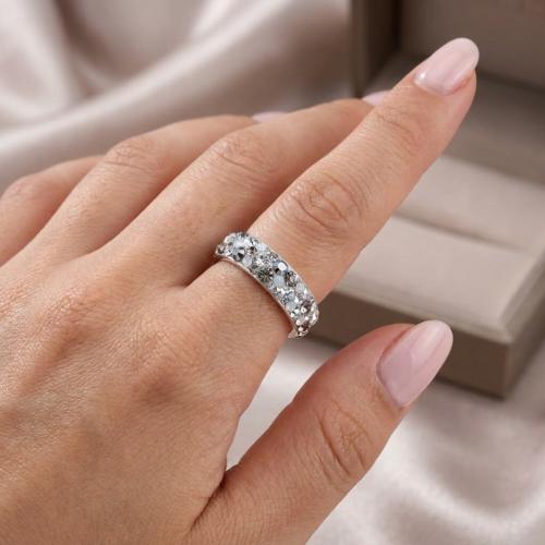 Сребърен пръстен с кристали от Sw® Mila Silver Shade