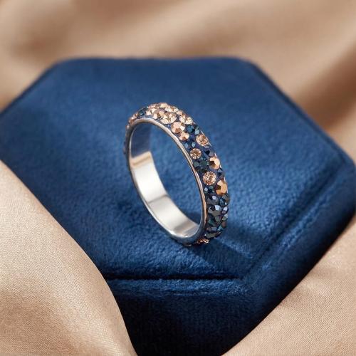 Сребърен пръстен с кристали от Sw® Mila Metallic Rose Gold