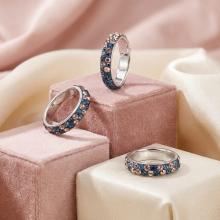 Сребърен пръстен с кристали от Sw® Mila Metallic Rose Gold Сребърен пръстен с кристали от Sw® Mila Metallic Rose Gold