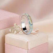 Сребърен пръстен с кристали от Sw® Mila AB Crystal