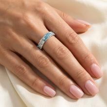 Сребърен пръстен с кристали от Sw® Mila Aquamarine and Crystal Сребърен пръстен с кристали от Sw® Mila Aquamarine and Crystal