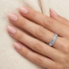 Сребърен пръстен с кристали от Sw® Mila Aquamarine and Crystal Сребърен пръстен с кристали от Sw® Mila Aquamarine and Crystal