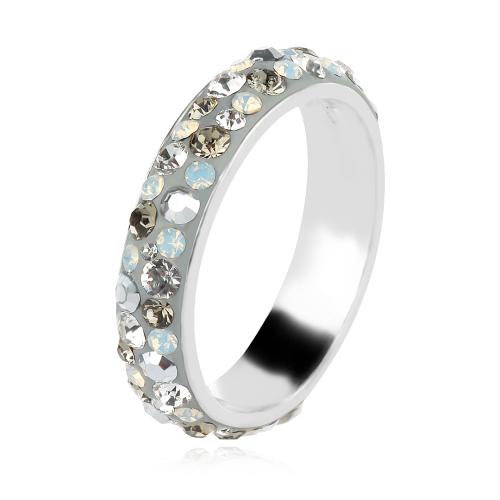Сребърен пръстен с кристали от Sw® Mila Silver Shade