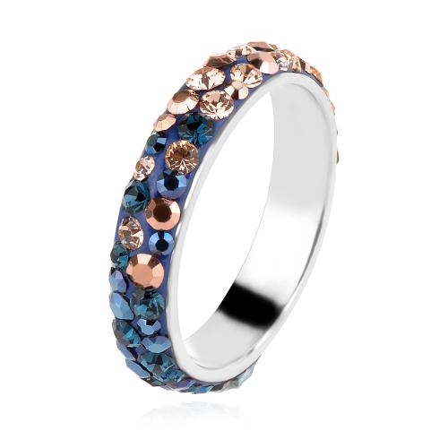 Сребърен пръстен с кристали от Sw® Mila Metallic Rose Gold