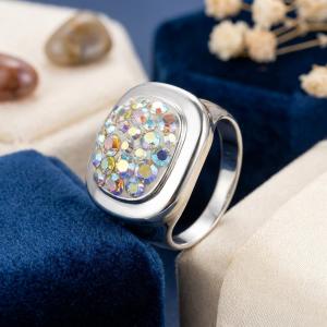 Сребърен пръстен с кристали от Sw® Iris AB Crystal