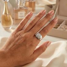 Сребърен пръстен с кристали от Sw® Iris AB Crystal