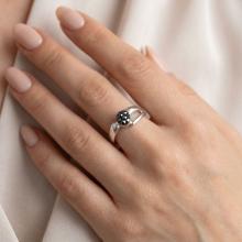 Сребърен пръстен с кристали от Sw® Ayla Hematite