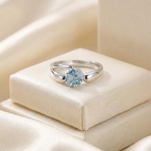 Сребърен пръстен с кристали от Sw® Ayla Deep Blue