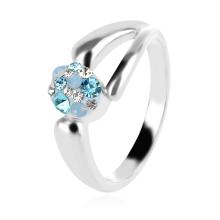 Сребърен пръстен с кристали от Sw® Ayla Deep Blue