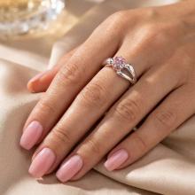 Сребърен пръстен с кристали от Sw® Ayla Rose Shade