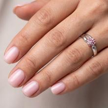 Сребърен пръстен с кристали от Sw® Ayla Rose Shade