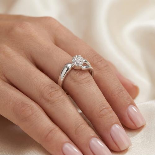 Сребърен пръстен с кристали от Sw® Ayla Crystal