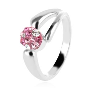 Сребърен пръстен с кристали от Sw® Ayla Rose Shade