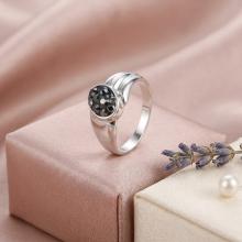 Сребърен пръстен с кристали от Sw® Lyla Hematite