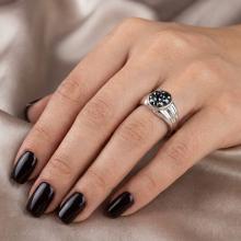 Сребърен пръстен с кристали от Sw® Lyla Hematite