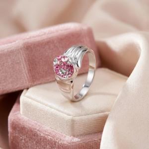 Сребърен пръстен с кристали от Sw® Lyla Rose Shade
