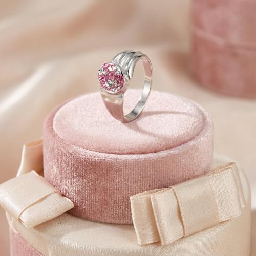 Сребърен пръстен с кристали от Sw® Lyla Rose Shade