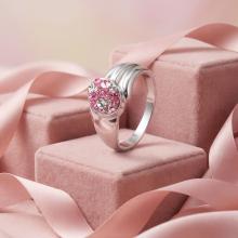 Сребърен пръстен с кристали от Sw® Lyla Rose Shade Сребърен пръстен с кристали от Sw® Lyla Rose Shade