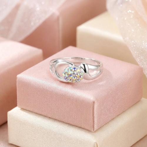 Сребърен пръстен с кристали от Sw® Eliza AB Crystal