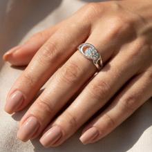 Сребърен пръстен с кристали от Sw® Eliza AB Crystal