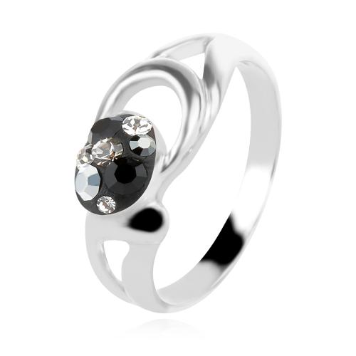 Сребърен пръстен с кристали от Sw® Eliza Late Night