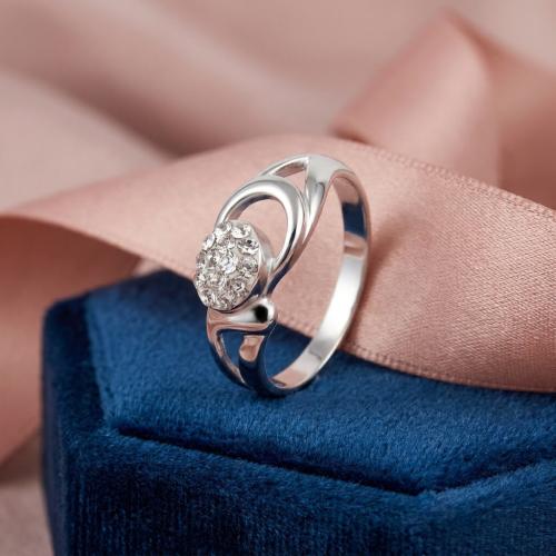 Сребърен пръстен с кристали от Sw® Eliza Crystal
