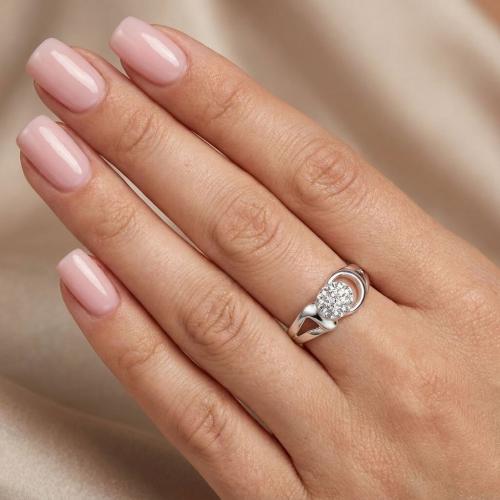 Сребърен пръстен с кристали от Sw® Eliza Crystal