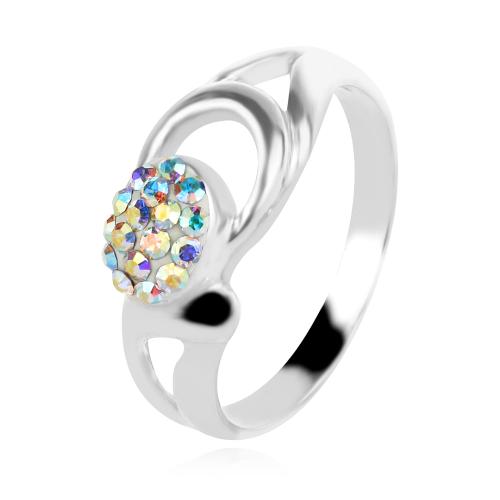 Сребърен пръстен с кристали от Sw® Eliza AB Crystal