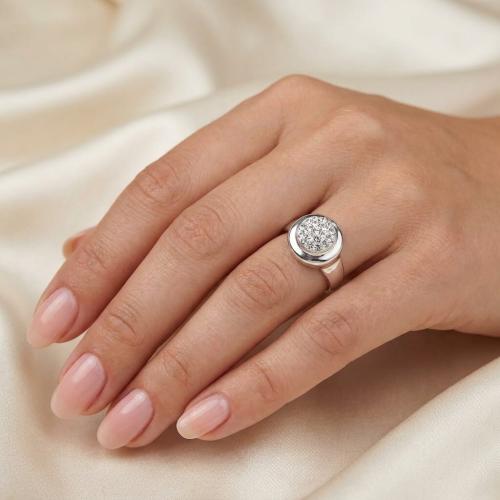 Сребърен пръстен с кристали от Sw® Melody Crystal