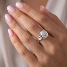 Сребърен пръстен с кристали от Sw® Melody Crystal