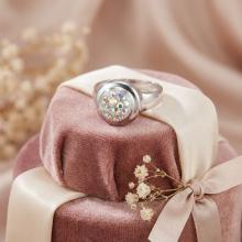 Сребърен пръстен с кристали от Sw® Melody AB Crystal