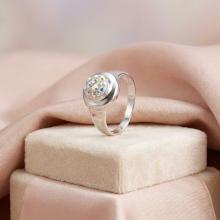 Сребърен пръстен с кристали от Sw® Melody AB Crystal