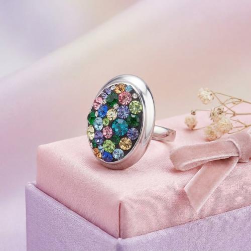 Сребърен пръстен с кристали от Sw® SP622 Multicolor