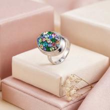 Сребърен пръстен с кристали от Sw® SP622 Multicolor