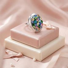 Сребърен пръстен с кристали от Sw® SP622 Multicolor