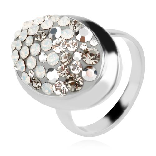 Сребърен пръстен с кристали от Sw® SP622 Silver Shade