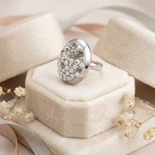 Сребърен пръстен с кристали от Sw® SP622 Silver Shade Сребърен пръстен с кристали от Sw® SP622 Silver Shade