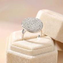 Сребърен пръстен с кристали от Sw® SP623 Crystal