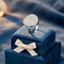 Сребърен пръстен с кристали от Sw® SP623 Crystal