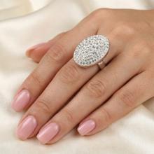 Сребърен пръстен с кристали от Sw®  SP624