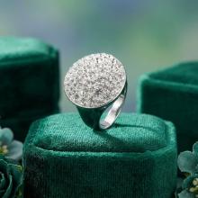 Сребърен пръстен с кристали от Sw®  Charlie Crystal