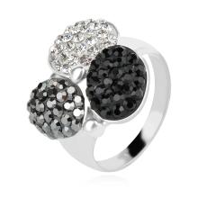 Сребърен пръстен с кристали от Sw® Alaia Black and White Сребърен пръстен с кристали от Sw® Alaia Black and White