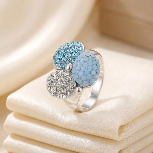 Сребърен пръстен с кристали от Sw® Alaia Deep Blue