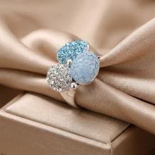 Сребърен пръстен с кристали от Sw® Alaia Deep Blue