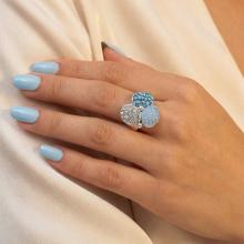 Сребърен пръстен с кристали от Sw® Alaia Deep Blue