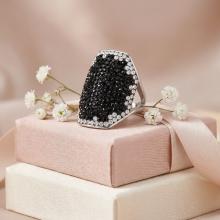 Сребърен пръстен с кристали от Sw® Josie Black and White Сребърен пръстен с кристали от Sw® Josie Black and White
