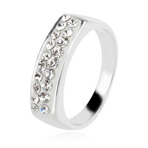 Сребърен пръстен сърце с кристали от Sw® Crystal